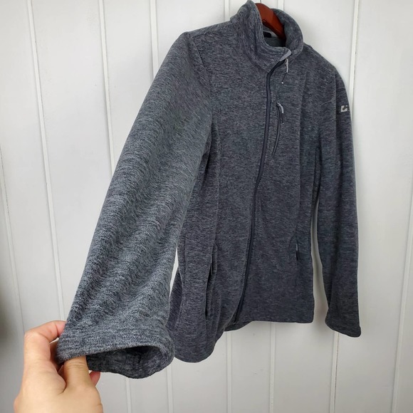 Killtec Women's 12 Gray Full Zip Mock Neck Fleece Sweatshirt - Picture 3 of 13